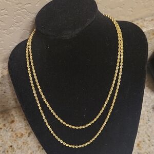 Elegant  14 KT Gold Rope Chain Necklace 30 Inches Over 1/2 Ounce of GOLD